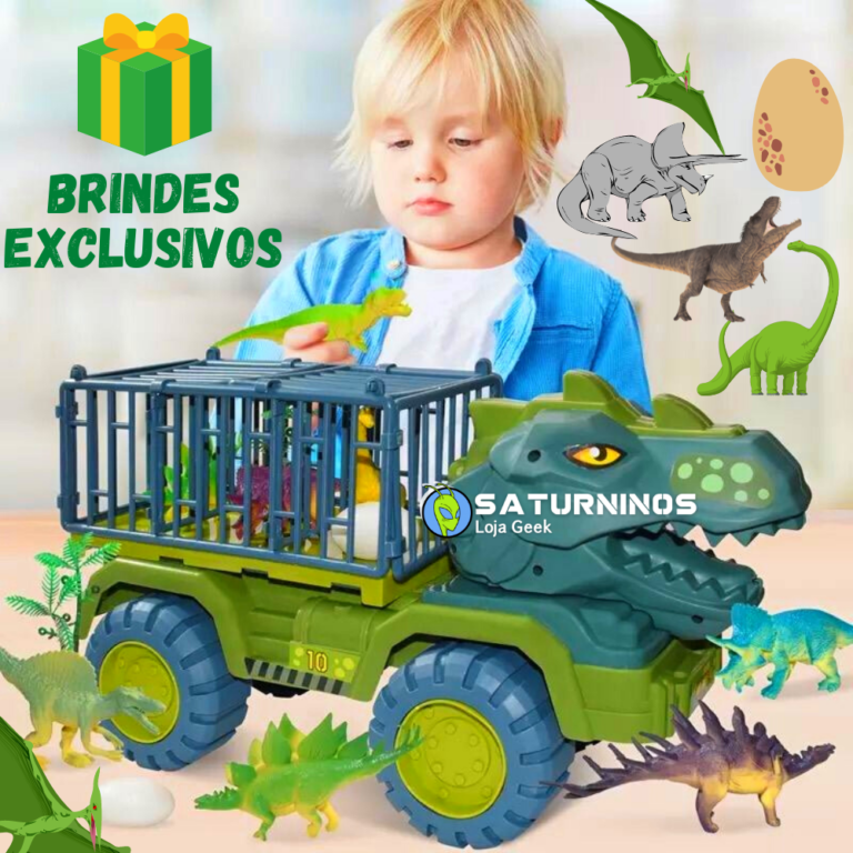 Novo Carro de Dinossauro Dino Hauler Verde Que Vem Com Dinossauro