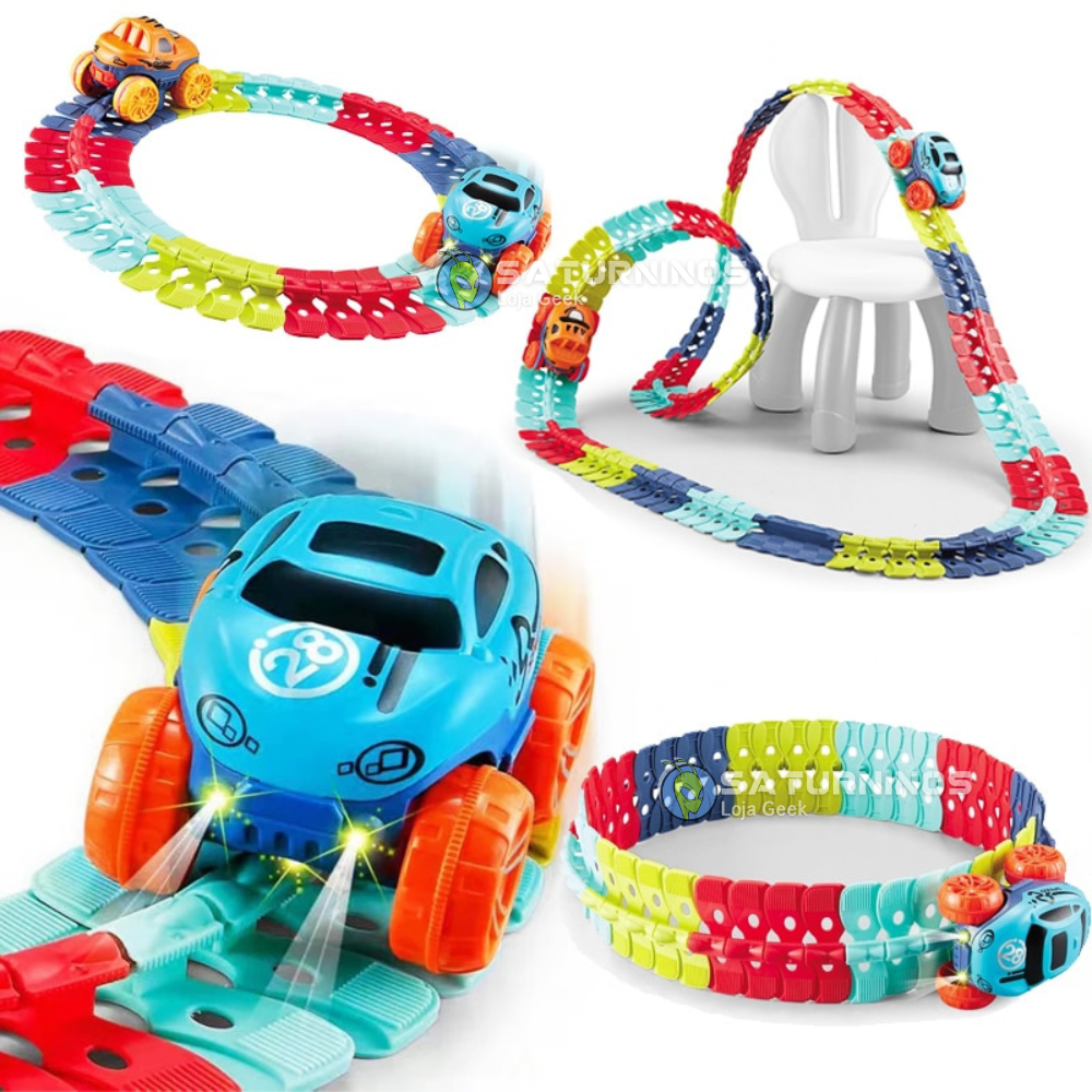 Trilha de Encaixe Pista de Carrinhos Infantil Brinquedo para Criança  CARRINHO ANDA NA PISTA Carro na Pista