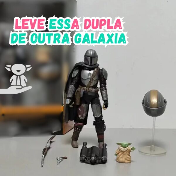 Boneco Mandalorian Din Djarin e Baby Yoda